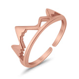 Mountain Range Rings for Women Adjustable Toe 925 Sterling Silver (7mm)