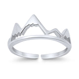 Mountain Range Rings for Women Adjustable Toe 925 Sterling Silver (7mm)