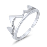 Mountain Range Rings for Women Adjustable Toe 925 Sterling Silver (7mm)