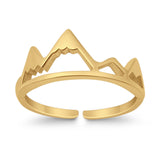Mountain Range Rings for Women Adjustable Toe 925 Sterling Silver (7mm)