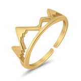 Mountain Range Rings for Women Adjustable Toe 925 Sterling Silver (7mm)