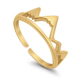 Mountain Range Rings for Women Adjustable Toe 925 Sterling Silver (7mm)