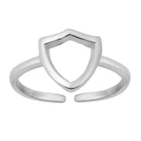 Crest Toe Ring Adjustable Band 925 Sterling Silver (8.5mm)