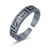 Aztec Adjustable Toe Ring Finish Oxidized 925 Sterling Silver (4mm)