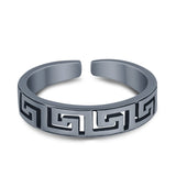 Aztec Adjustable Toe Ring Finish Oxidized 925 Sterling Silver (4mm)