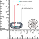 Aztec Adjustable Toe Ring Finish Oxidized 925 Sterling Silver (4mm)