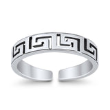 Aztec Adjustable Toe Ring Finish Oxidized 925 Sterling Silver (4mm)