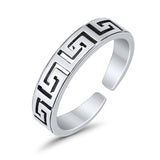 Aztec Adjustable Toe Ring Finish Oxidized 925 Sterling Silver (4mm)