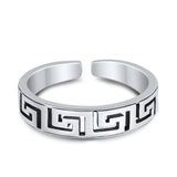 Aztec Adjustable Toe Ring Finish Oxidized 925 Sterling Silver (4mm)