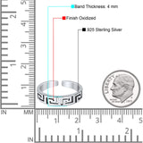 Aztec Adjustable Toe Ring Finish Oxidized 925 Sterling Silver (4mm)