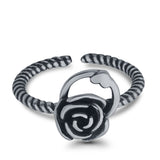 Awesome Rose Flower Ring Adjustable Toe Ring 925 Sterling Silver (9mm)