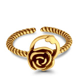 Awesome Rose Flower Ring Adjustable Toe Ring 925 Sterling Silver (9mm)