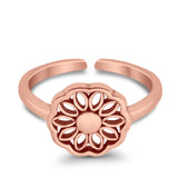 Beautiful Mandala Flower Ring Adjustable Toe Band 925 Sterling Silver (9mm)