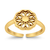 Beautiful Mandala Flower Ring Adjustable Toe Band 925 Sterling Silver (9mm)