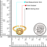 Beautiful Mandala Flower Ring Adjustable Toe Band 925 Sterling Silver (9mm)