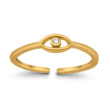 Adjustable Eye of Providence Toe Ring Simulated CZ 925 Sterling Silver (3.5mm)