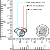 Adjustable Moon & Stars Toe Ring Band 925 Sterling Silver (11mm)