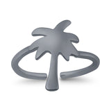 Adjustable Palm Tree Toe Ring 925 Sterling Silver (15mm)