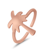Adjustable Palm Tree Toe Ring 925 Sterling Silver (15mm)