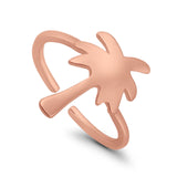 Adjustable Palm Tree Toe Ring 925 Sterling Silver (15mm)