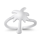 Adjustable Palm Tree Toe Ring 925 Sterling Silver (15mm)