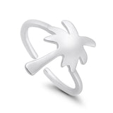 Adjustable Palm Tree Toe Ring 925 Sterling Silver (15mm)
