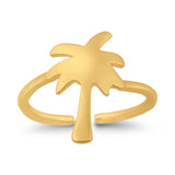 Adjustable Palm Tree Toe Ring 925 Sterling Silver (15mm)