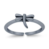 Beautiful Ring Adjustable Dragonfly Toe Band 925 Sterling Silver (6mm)