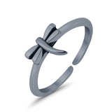 Beautiful Ring Adjustable Dragonfly Toe Band 925 Sterling Silver (6mm)