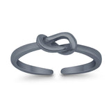 Infinity Tangled Knot Toe Ring Adjustable Band 925 Sterling Silver (3.5mm)