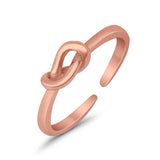 Infinity Tangled Knot Toe Ring Adjustable Band 925 Sterling Silver (3.5mm)