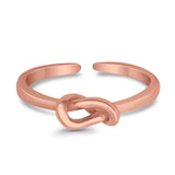 Infinity Tangled Knot Toe Ring Adjustable Band 925 Sterling Silver (3.5mm)