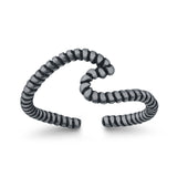 Infinity Rope Wave Toe Ring Adjustable Band 925 Sterling Silver (8mm)