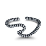 Infinity Rope Wave Toe Ring Adjustable Band 925 Sterling Silver (8mm)