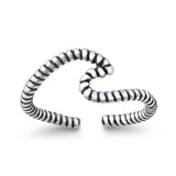 Infinity Rope Wave Toe Ring Adjustable Band 925 Sterling Silver (8mm)