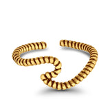 Infinity Rope Wave Toe Ring Adjustable Band 925 Sterling Silver (8mm)