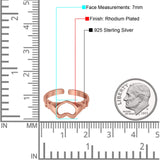 Hearts Hands Toe Ring Band 925 Sterling Silver for Women (7mm)