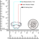 Hearts Hands Toe Ring Band 925 Sterling Silver for Women (7mm)