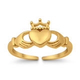 Claddagh Adjustable Toe Ring For Womens 925 Sterling Silver (12mm)