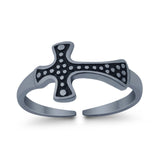 Adjustable Cross Toe Ring Band 925 Sterling Silver For Women (8mm)