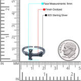 Adjustable Cross Toe Ring Band 925 Sterling Silver For Women (8mm)