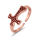 Adjustable Cross Toe Ring Band 925 Sterling Silver For Women (8mm)