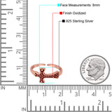 Adjustable Cross Toe Ring Band 925 Sterling Silver For Women (8mm)