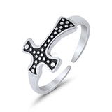 Adjustable Cross Toe Ring Band 925 Sterling Silver For Women (8mm)