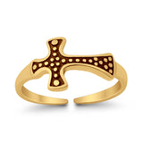 Adjustable Cross Toe Ring Band 925 Sterling Silver For Women (8mm)