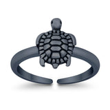 Turtle Toe Ring Adjustable Band 925 Sterling Silver (9mm)