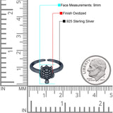 Turtle Toe Ring Adjustable Band 925 Sterling Silver (9mm)