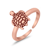 Turtle Toe Ring Adjustable Band 925 Sterling Silver (9mm)