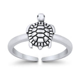 Turtle Toe Ring Adjustable Band 925 Sterling Silver (9mm)