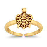 Turtle Toe Ring Adjustable Band 925 Sterling Silver (9mm)